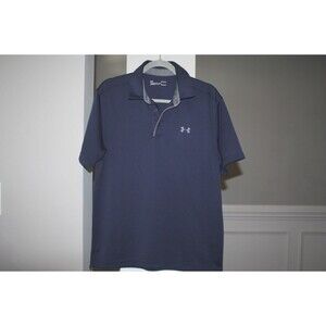 Men's Under Armour Loose Fit Heatgear Polo Navy/Grey Sz L